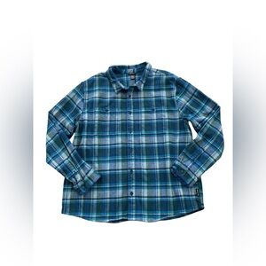 Cotopaxi Men’s Size XXL, 2XL, Mero Plaid Flannel Shirt in Deep Ocean Blue